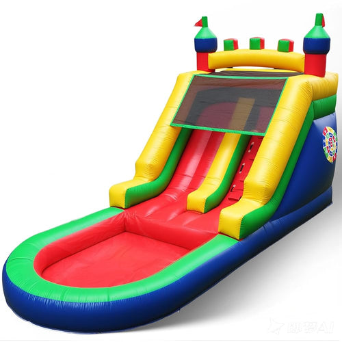 21FT Castle Commercial Inflatable Water Slide shown outdoors