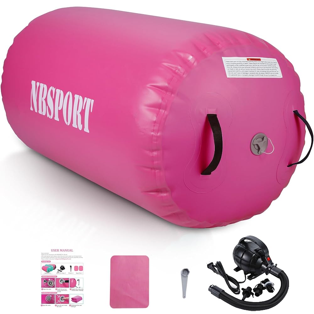 Gymnastics Air Roller - Pink shown outdoors